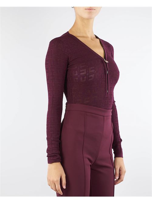 Viscose body with mesh logo Elisabetta Franchi ELISABETTA FRANCHI | Body | BK65B46E2CG3